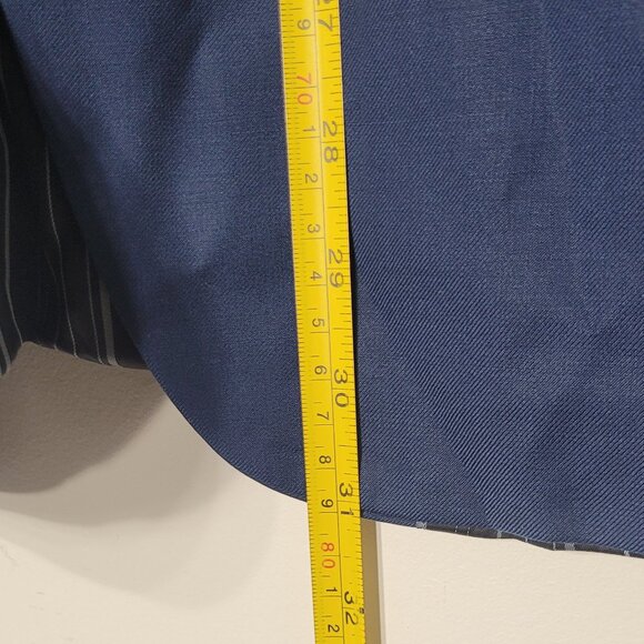 Orvieto Vintage Men's Navy Blue 100% Wool Lapel Collar Two Button Blazer Sz 48R - Picture 7 of 12